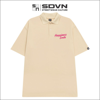 Áo Thun POLO Unisex Form Rộng - Brand Chính Hãng SDVN - HAPPY