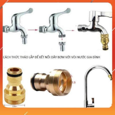 Vòi Xịt️Evoucher Bộ dây vòi xịt nước rửa xe, tưới cây , tăng áp 3 lần, loại 7m, 10m 206701-2 đầu đồng,cút +  đai