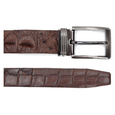 HP4234-4235-4769-4771 - Thắt lưng nam da cá sấu Huy Hoàng nguyên con 4P đầu kim màu đen, nâu đỏ, nâu đất, vàng