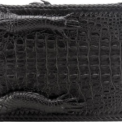 Ví Nam Da Cá Sấu Nguyên Con Vip Huy Hoàng HT2270 (12.5 x 10 cm) - Đen