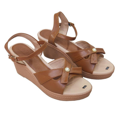 Giày Sandal Nữ Đế Xuồng HÀ NAM Da Bò Thật Thời Trang Cao Cấp 7cm DNU2148