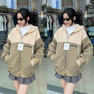 Áo khoác nỉ nỉ dệt thêu BUD cute phong cách-A2114