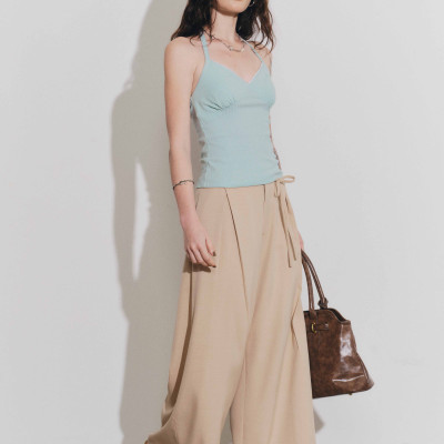 DOTTIE - Áo thun cổ yếm viền ren - Xanh ngọc - T1146