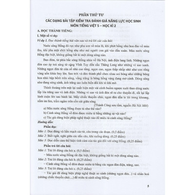 Sách - Kiểm tra, đánh giá năng lực học sinh lớp 5 môn Tiếng Việt học kì 1 + kì 2