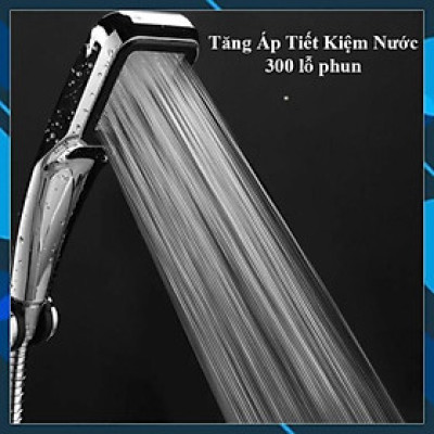 Đầu vòi sen vuông Tăng áp 300 lỗ cao cấp 206787 bạc
