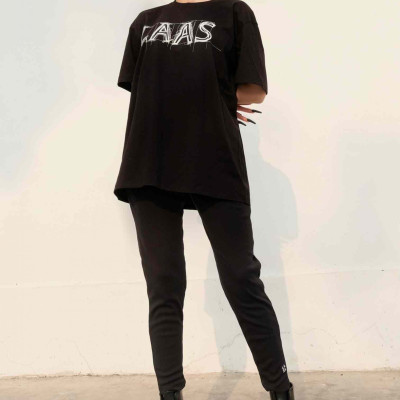 LAAS Áo thun nét vẽ chất liệu cotton thoáng mát