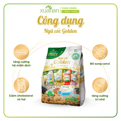 Ngũ Cốc Golden (Variety Pack) Xuân An [ít đường] Túi 400G {25g*16 gói}