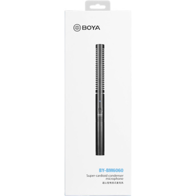 Micro Shotgun Cho Máy Ảnh, Máy Quay Boya BY-BM6060 , Chuyên Dụng Phỏng Vấn, Quay Phim, Ghi Hình Ngoài Trời, có bông lọc gió, micro định hướng, sử dụng pin tiểu AA - hàng chính hãng