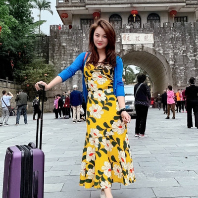 Đầm maxi 2 dây xinh xắn, lưng dây đan sexy quyến rũ, dáng dài ngang bắp chân, phom đẹp dễ mặc, váy đi biển, du lịch | MX036