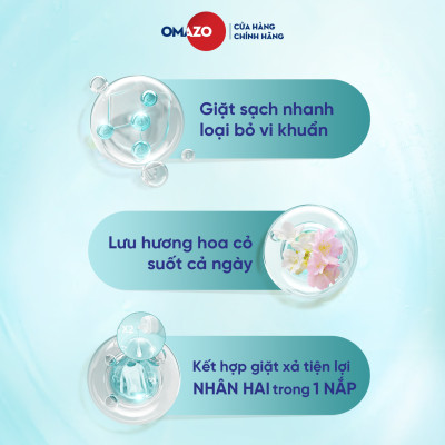 Combo 2 Omazo: Chai Nước Giặt Xả Hương Hoa Cỏ Diệu Kỳ 2.4kg + Nước Lau Sàn Hương Lily 1L