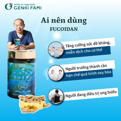 Fucoidan Okinawa Genki Fami Nhật Bản Tăng Cường Đề Kháng, Hạn Chế Oxi Hóa, Hỗ Trợ Người Bệnh Ung Bướu Hộp 150 Viên