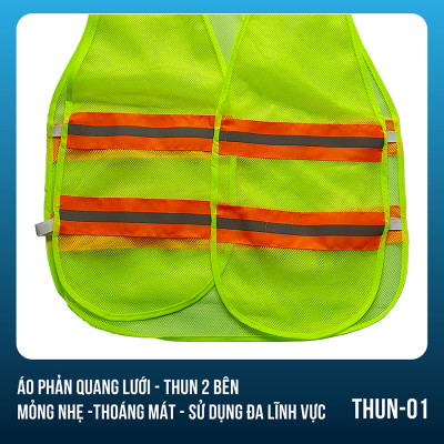 Áo phản quang lưới thun 2 bên thoáng mát, bền, đẹp - Mã THUN01