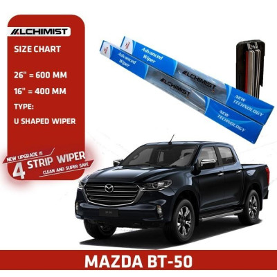 Gạt Mưa Xe Ô tô MAZDA Loại Silicon 4 Lưỡi Cao Cấp, Thiết Kế Thông Minh, Gạt Êm Và Sạch Hơn