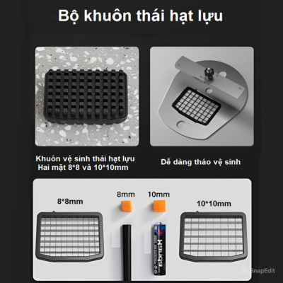 Máy thái rau củ quả đa năng, thái lát, thái sợi, thái hạt lựu thương hiệu Septree GJ817 - Hàng chính hãng