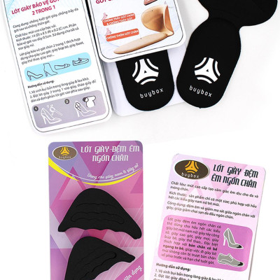 Combo 01 cặp lót mũi giày cao su non và 01 cặp lót gót chân 2 trong 1 - buybox - BBPK09&50