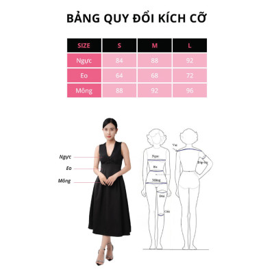 Đầm công sở MINA thiết kế dáng xoè vạt chéo chất liệu Cotton dầy dặn - MN210