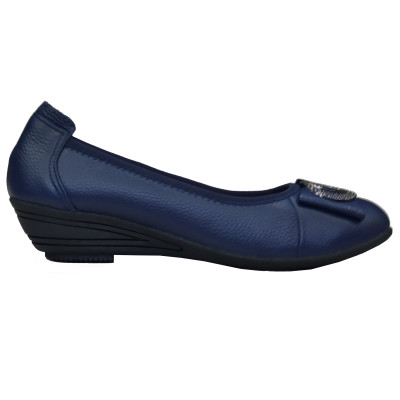 Giày Nữ Búp Bê Đế Xuồng HÀ NAM Da Bò Thật Cao Cấp 4cm GBBN2044