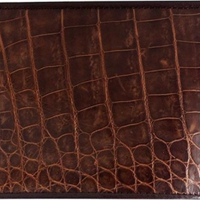 Ví Nam Da Cá Sấu Gai Bụng Huy Hoàng HT2202 (12.5 x 10 cm) - Nâu Đỏ