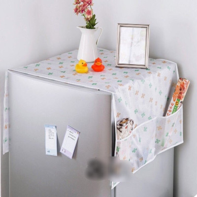 Khăn che tủ lạnh vải nilon  có túi đựng 2 bên ,chống thấm ,chống bụi  ,hoa văn trang nhã ,màu sắc đẹp mắt ,bảo vệ nóc tủ lạnh luôn sạch sẽ như mới 