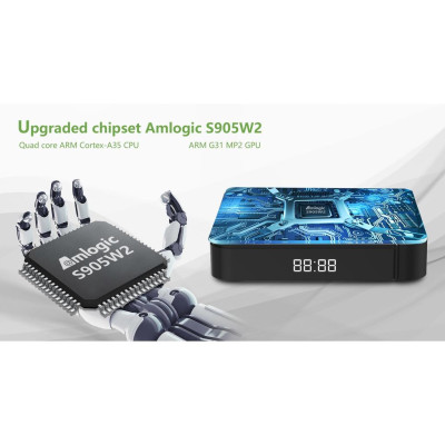 Box Tanix W2 - Android TV 11.0 - Amlogic S905W2, - Dual Wifi - Bluetooth - Có Optical - Hàng Nhập Khẩu