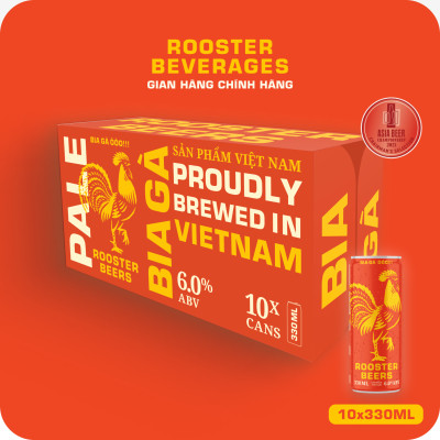 Bia thủ công | Rooster Beers Pale (Bia Gà Pale) Thùng 10 Lon cao Sleek can 330ml