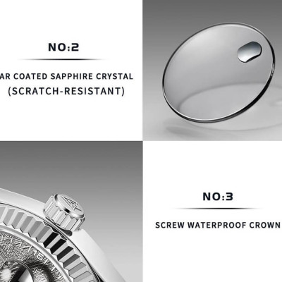 Đồng Hồ Nam Cadisen C8214M1 Chính Hãng Full Box Chống Nước Kính Chống Xước Dây Thép BH 2 Năm Máy Cơ