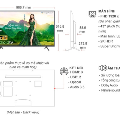 Tivi Casper 43 inch 43FG5200 - Hàng chính hãng