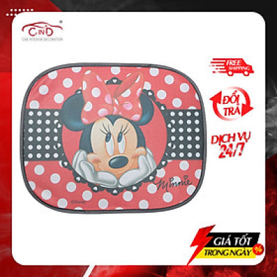 Combo 2 Tấm Che Nắng Ô Tô Tròn Nhỏ NB LX-C040 Hình Chuột Minnie (36x44 cm)