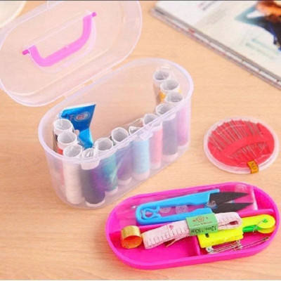 Hộp Đựng Kim Chỉ 2 Tầng Tiện Lợi – Dụng Cụ May Vá Mini Đầy Đủ Cho Mọi Nhà