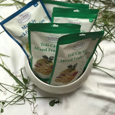 [Thùng = 40 gói x 100 grs/gói] Trái Cây Sấy Chân Không (Mixed Fruit Chips), Giòn Xốp Tự Nhiên – BAVIFOOD, Khối Lượng: 4 kg/thùng (thùng = 40 gói x 100 grs/gói) – Premium
