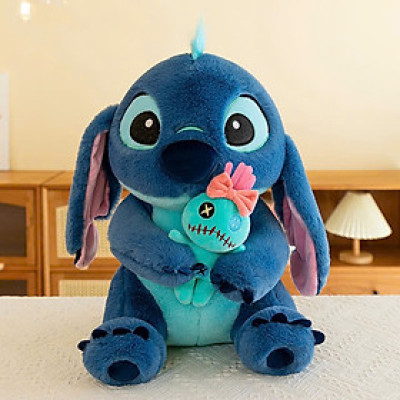 Gấu Bông Stitch Xanh Ôm Vịt, Thú Nhồi Bông Stitch Nhồi Bông Mềm Mịn Gấu Bông Nadu 35cm - Hàng Chính Hãng MINIIN