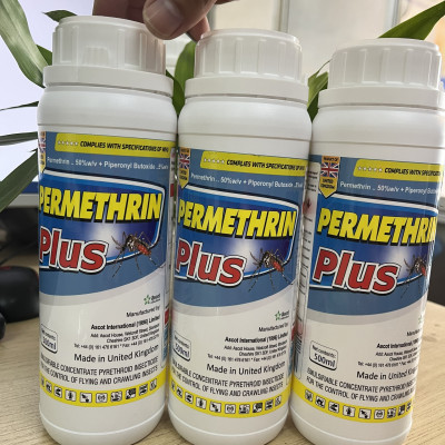 Thuốc diệt muỗi nhập khẩu nguyên chai Anh Quốc Permethrin Plus 50EC chai 500 ml