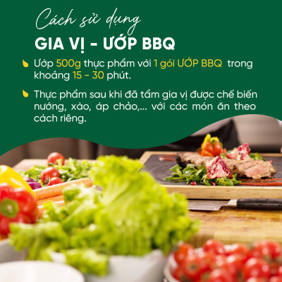 Gói Bột Ướp Nướng BBQ, Chuẩn Vị Nướng BBQ 10G Cicook