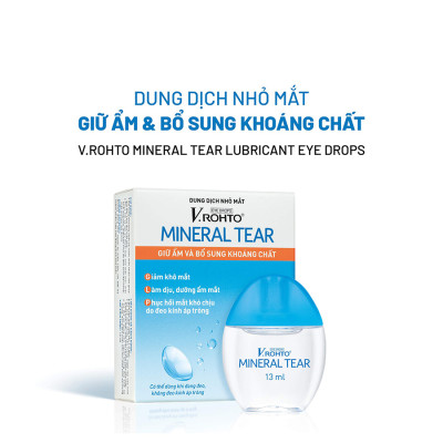 Nước nhỏ mắt giữ ẩm & bổ sung khoáng chất V.Rohto Mineral Tear 13ml