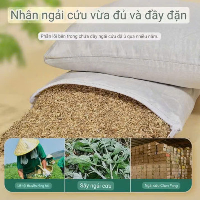 Gối Ngải Cứu Cắm Điện Giảm Đau Vai Gáy chống đột quỵ Gối Thảo Dược Hương Thơm Thảo Mộc