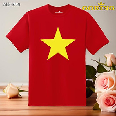 Áo thun lá cờ Việt Nam, mã VN9. Áo thun cờ đỏ sao vàng, chất liệu vải thun lạnh 3D Cool-Tech cao cấp, thoáng mát, thấm hút mồ hôi. Hàng hiệu Goking