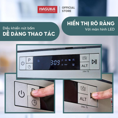 Máy rửa bát HASUKA HSK-MRB999 thiết kế sang trọng, đa dạng chương trình rửa linh hoạt - Hàng chính hãng (Bảo hành 24 tháng)