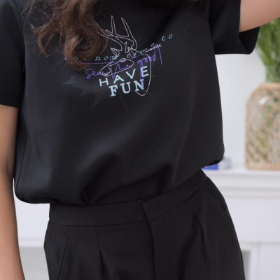 Áo Thun Nữ Thời Trang Oversize HAVE FUN In Hình Maxivic, La Mộc - AOTHUN3