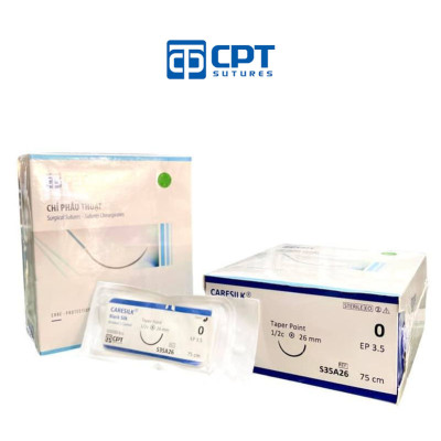 Chỉ phẫu thuật không tiêu CPT Caresilk Silk số 0 - S35A26