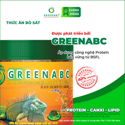 Thức ăn bò sát Rồng Nam Mỹ, Rồng Úc, Iguana GREENABC - Bổ sung dinh dưỡng giúp tăng trưởng nhanh, lên màu đẹp, phòng chống MBD, teo đuôi – Hộp 200g