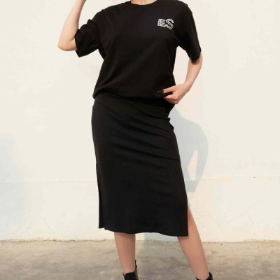 LAAS Áo thun bút bi chi tiết đơn giản dễ phối