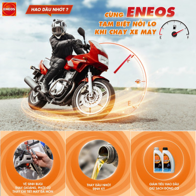 Dầu nhớt bán tổng hợp động cơ xe tay ga Eneos 10W40 EN-MB-10W40 - Đạt chuẩn API SJ, Bôi trơn, làm mát, chống rỉ, làm sạch động cơ, kéo dài tuổi thọ động cơ, chịu nhiệt cao