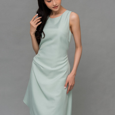 Đầm Suông Cổ Tròn Nhún Eo Maxivic, La Mộc - LM82117