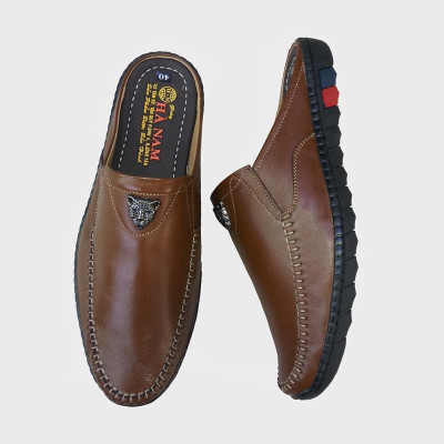 Dép Bít Mũi Nam Da Bò Thật TiTi ĐÔ Cao Cấp GSB20119d