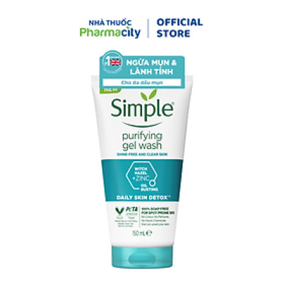 Sữa rửa mặt dưỡng ẩm không chứa xà phòng Simple (150ml)