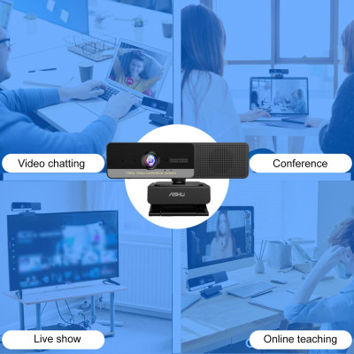 Webcam video độ nét cao ASHU 2M Pixel 1920x1080P với 4 Mic giảm tiếng ồn M-agnetic P-rivacy Cam P-rotection