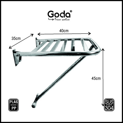 [CHÍNH HÃNG] Ghế gắn tường gấp gọn chống trượt inox 304 Goda - Bảo hành 36 tháng