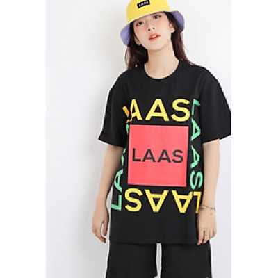 LAAS Áo thun LAAS color đen free in chữ