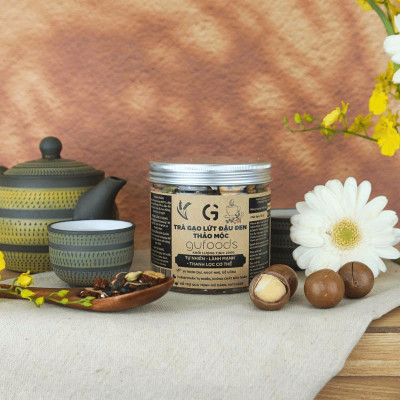 [Vị Thảo Mộc] - Trà Gạo Lứt Đậu Đen GUfoods hũ 200g/ 500g - Hỗ Trợ Giấc Ngủ, Cải Thiện Tinh Thần, Tốt Cho Sức Khoẻ