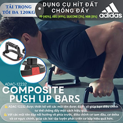 Dụng Cụ Hít Đất, Chống Đẩy Chính Hãng ADIDAS ADAC-12232 Composite Push Up Bars (1 Cặp)